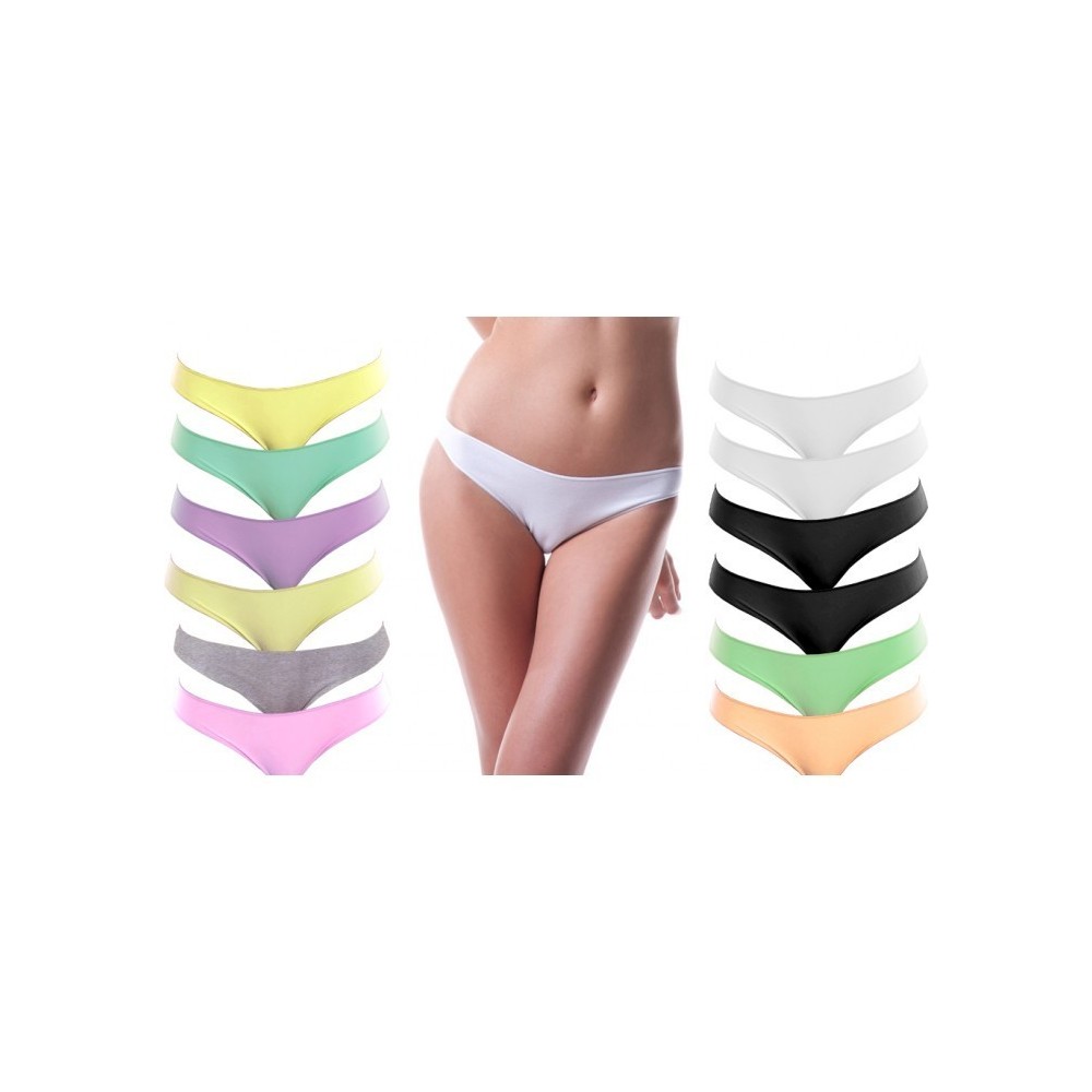 Paquet de 12 sous-vêtements modèle brésilien de toutes les couleurs 