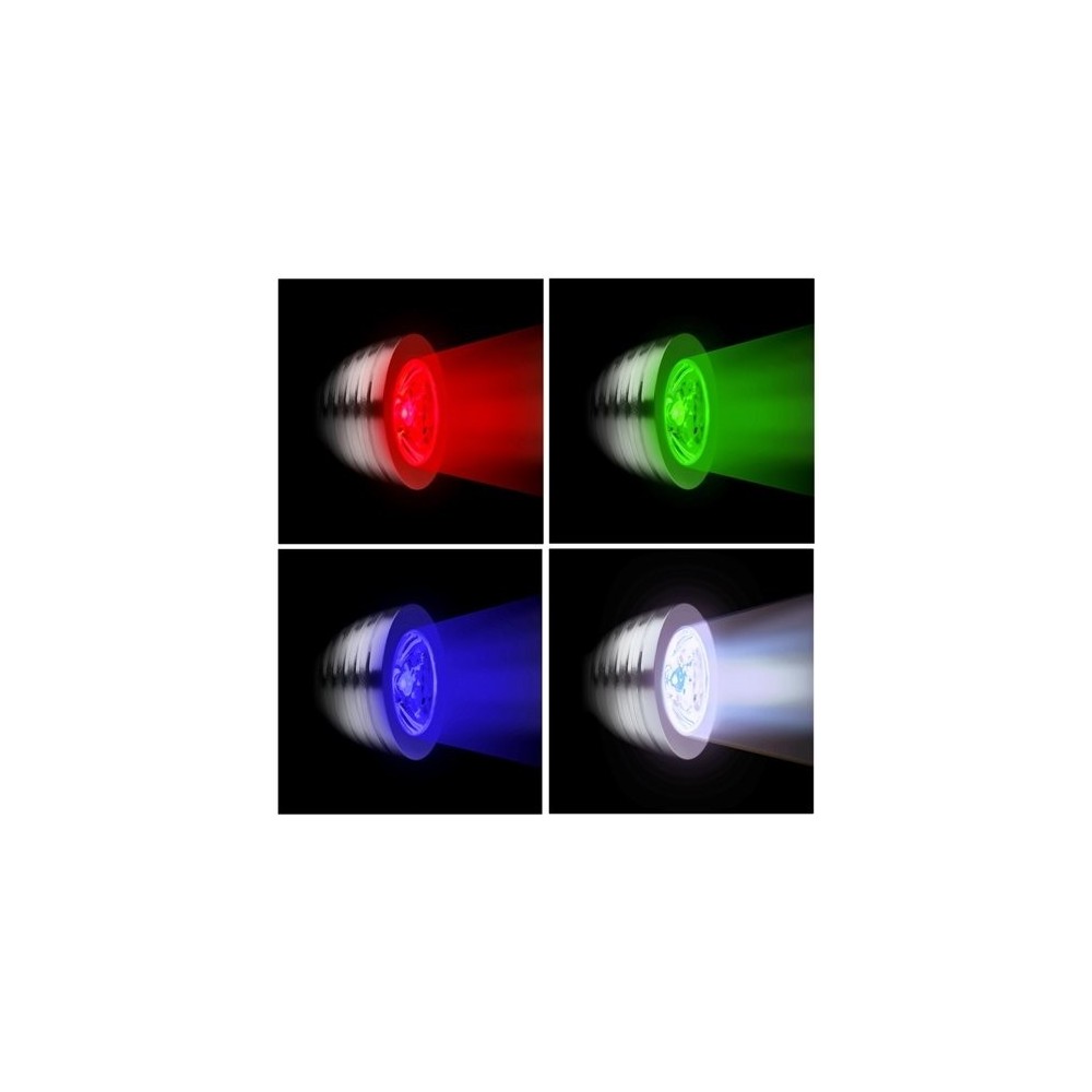 Spot LED RGB avec télécommande multicolore 3w