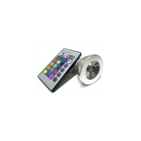 Spot LED RGB avec télécommande multicolore 3w