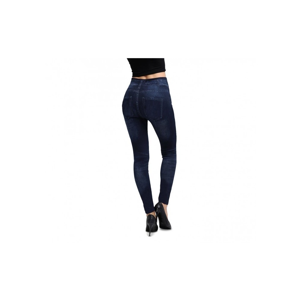 3059 Set de 2 leggings mode effet denim flexibles et confortables 2 couleurs 