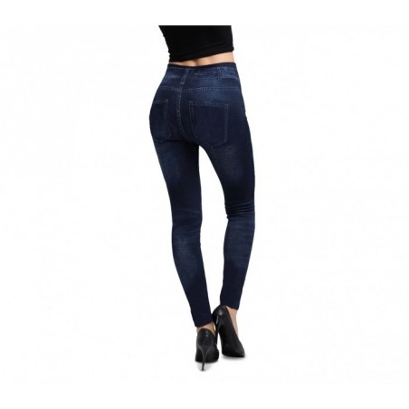 3059 Set de 2 leggings mode effet denim flexibles et confortables 2 couleurs 