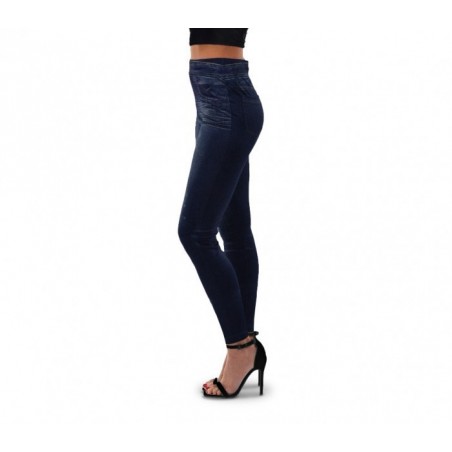3059 Set de 2 leggings mode effet denim flexibles et confortables 2 couleurs 