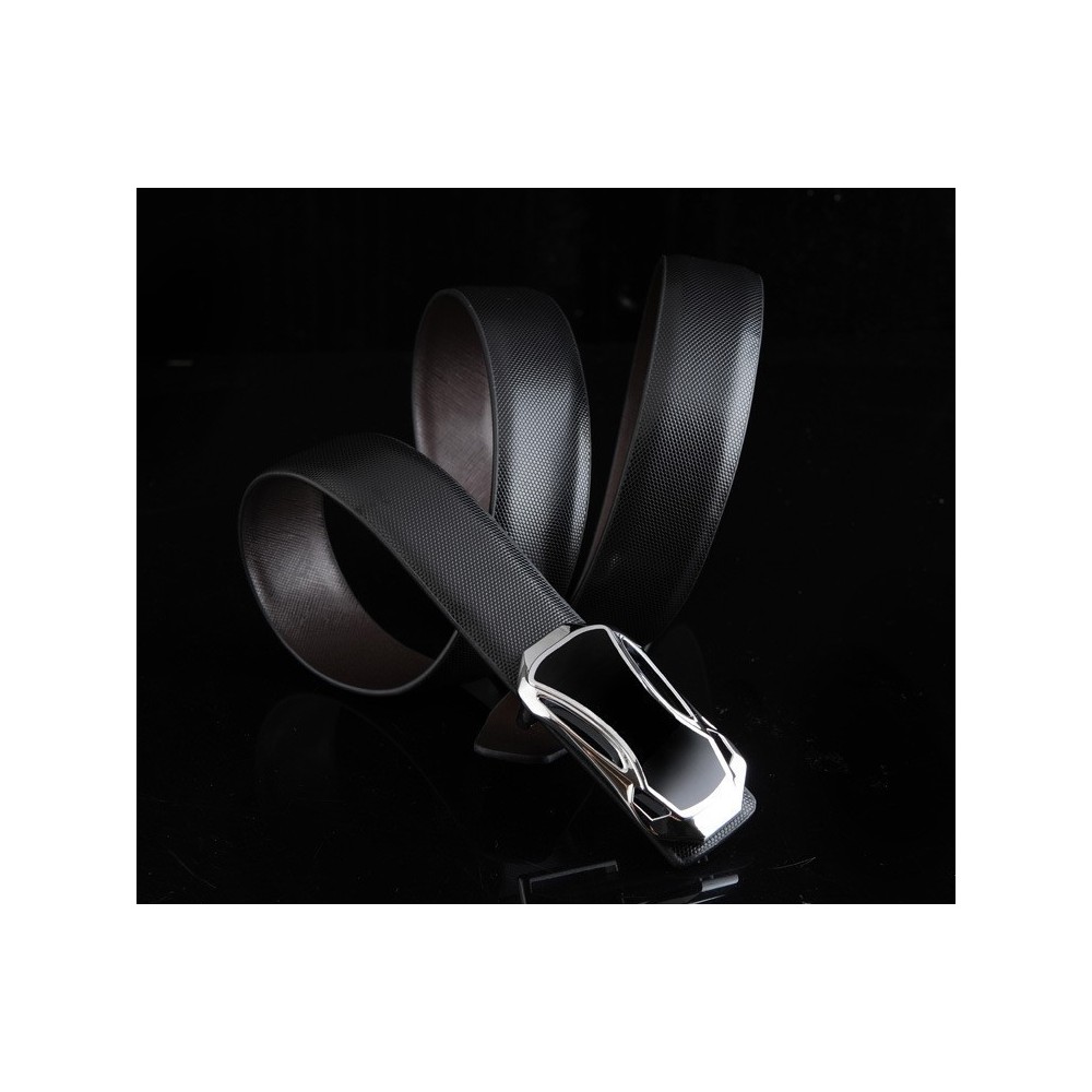 Ceinture en cuir homme avec boucle argentée satin - Mod ANYWAY- mode masculine