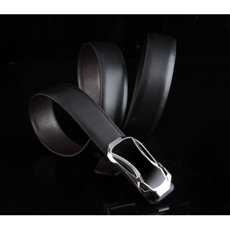 Ceinture en cuir homme avec boucle argentée satin - Mod ANYWAY- mode masculine