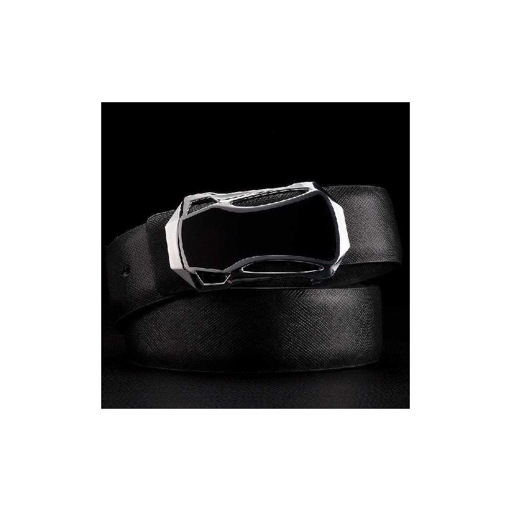 Ceinture en cuir homme avec boucle argentée satin - Mod ANYWAY- mode masculine