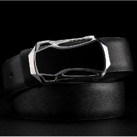 Ceinture en cuir homme avec boucle argentée satin - Mod ANYWAY- mode masculine