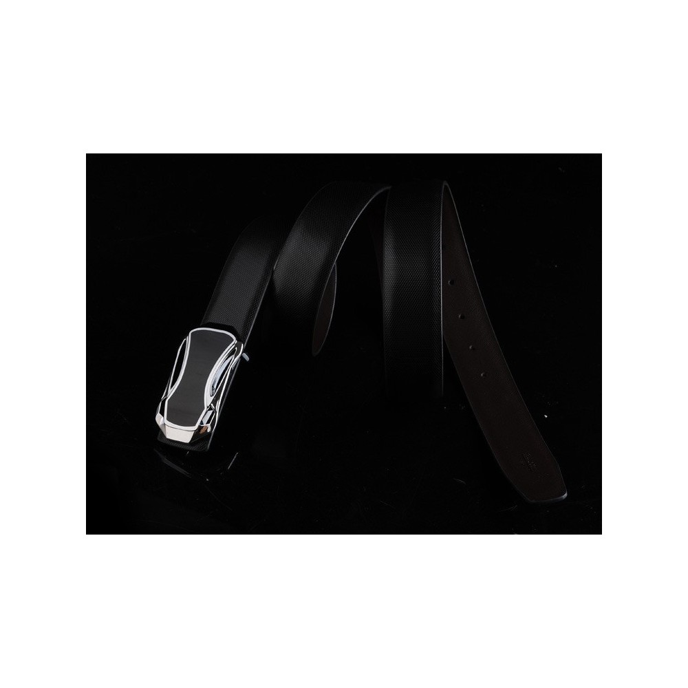 Ceinture en cuir homme avec boucle argentée satin - Mod ANYWAY- mode masculine