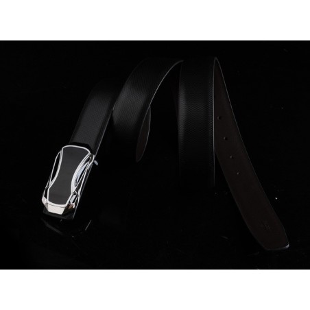 Ceinture en cuir homme avec boucle argentée satin - Mod ANYWAY- mode masculine