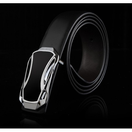 Ceinture en cuir homme avec boucle argentée satin - Mod ANYWAY- mode masculine