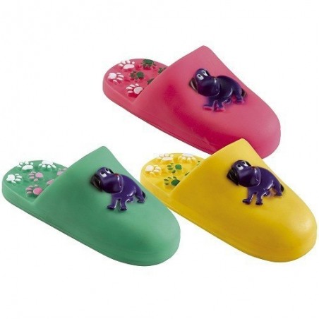Jeu pour ramener les animaux - Pantoufle - 17 cm sonores en caoutchouc souple pour chiens et chats - Scarpa