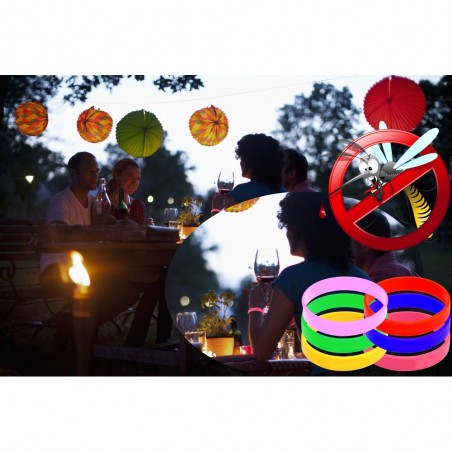 Bracelet anti-moustiques - en silicone parfumé - deux mesures pour adultes et enfants - efficaces contre moustique Bracelet anti-moustiques - en silicone parfumé - deux mesures pour adultes et enfants - efficaces contre moustique