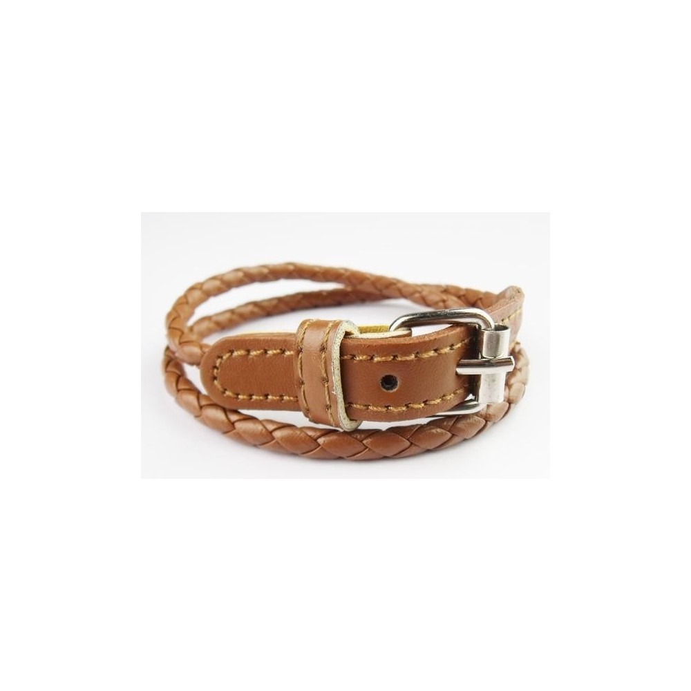 Bracelet tressé tendance - en cuir - unisexe