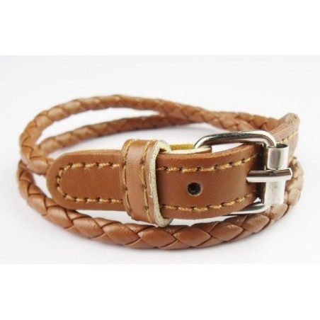 Bracelet tressé tendance - en cuir - unisexe