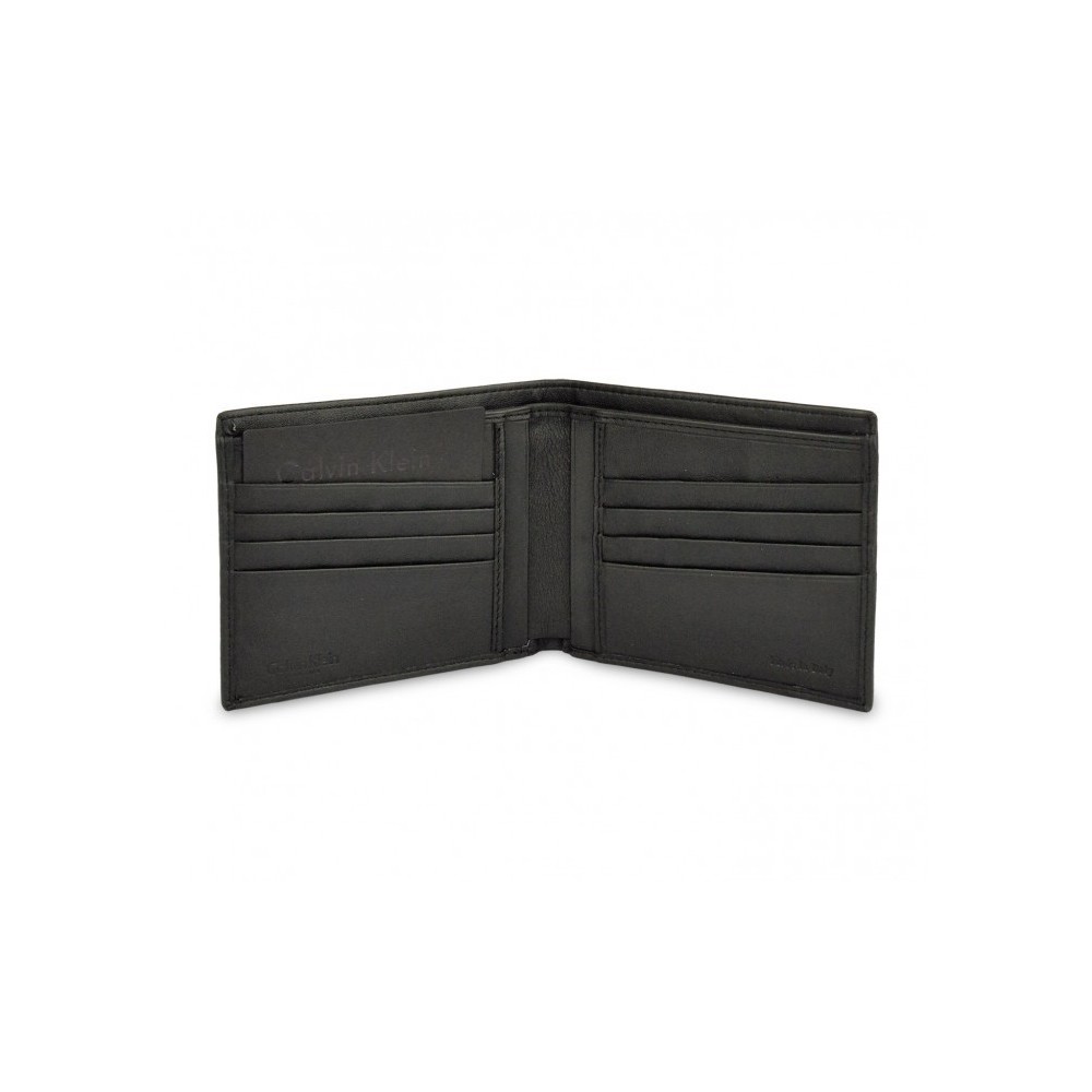 S08 portefeuille noir Calvin Klein vertical pour homme en vrai cuir