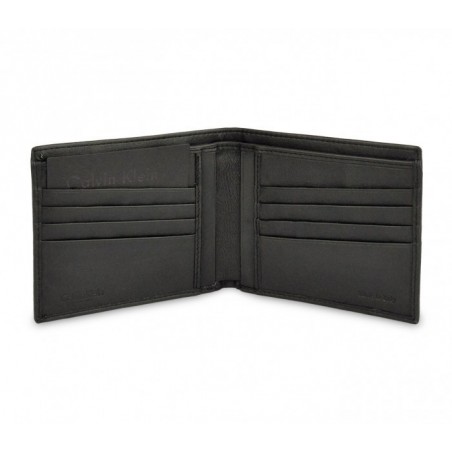 S08 portefeuille noir Calvin Klein vertical pour homme en vrai cuir