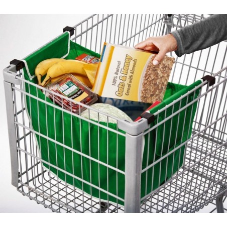 300162 Set de 2 shopping bag pour chariot réutilisables et pliables 