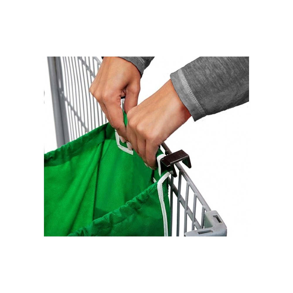 300162 Set de 2 shopping bag pour chariot réutilisables et pliables 