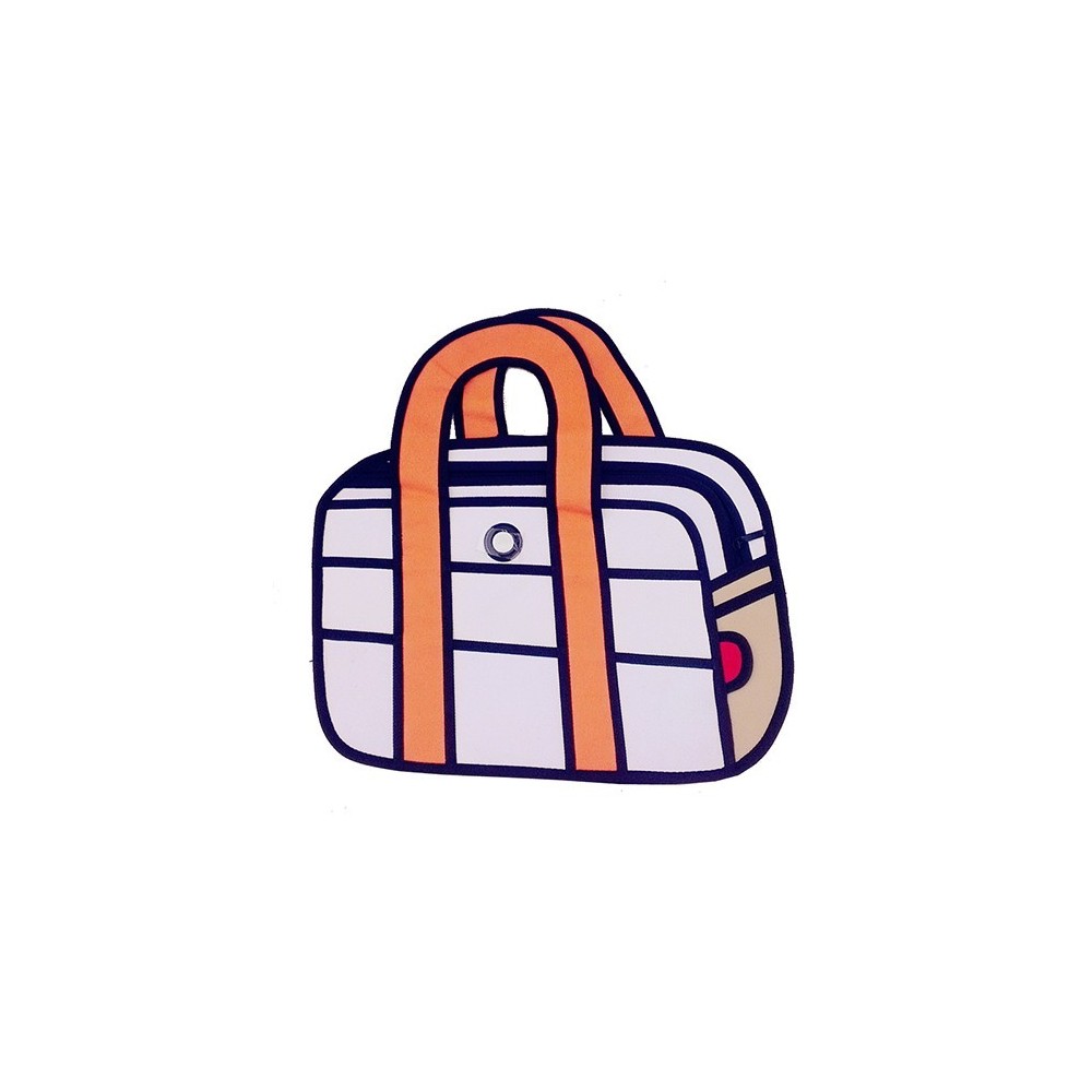 Sac avec poignée 3D - dessin animé mode design comique orange