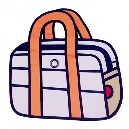 Sac avec poignée 3D - dessin animé mode design comique orange
