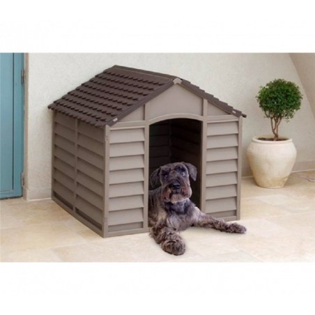 316924 Niche pour chien en forme de maison en résine grande taille