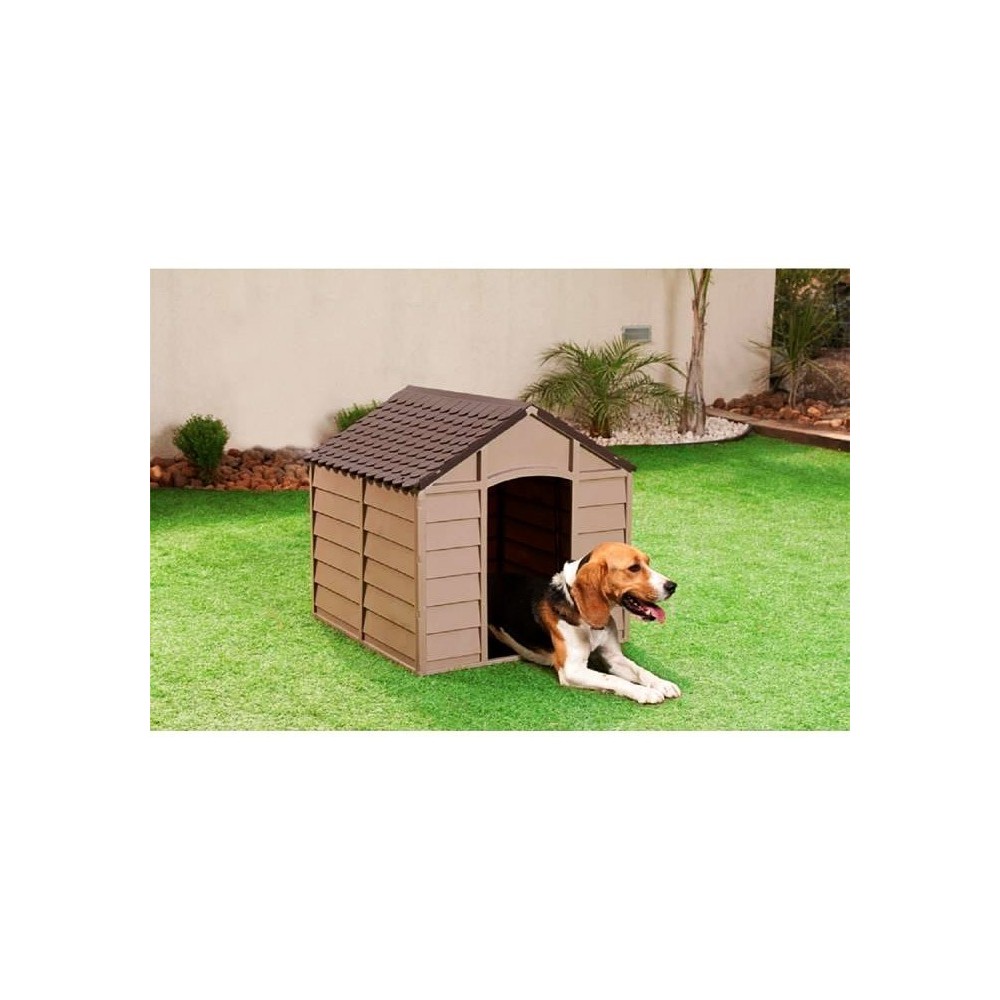 316924 Niche pour chien en forme de maison en résine grande taille