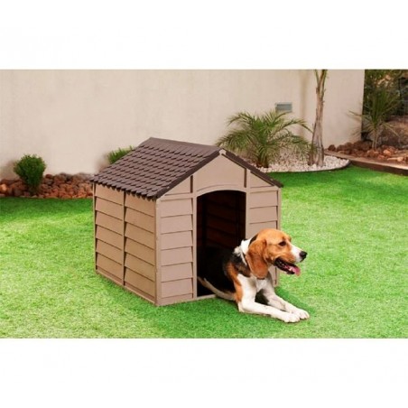 316924 Niche pour chien en forme de maison en résine grande taille
