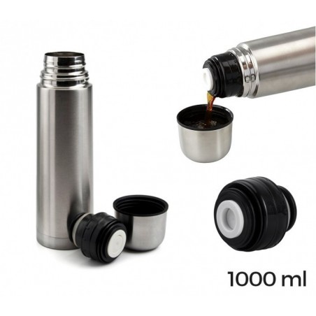 510410 Thermos en acier inox Welkhome -Fermeture bouton pressoir -1000ml