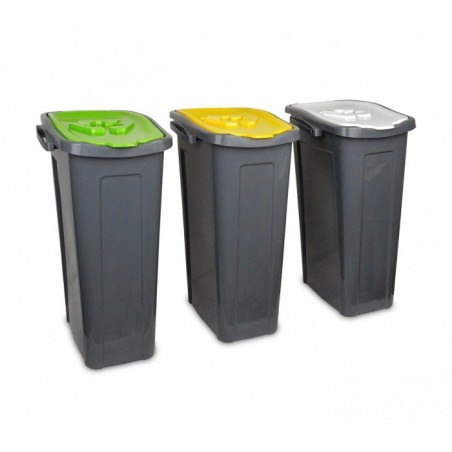 345146 Set de 3 poubelles pour le recyclage du papier-plastique-verre