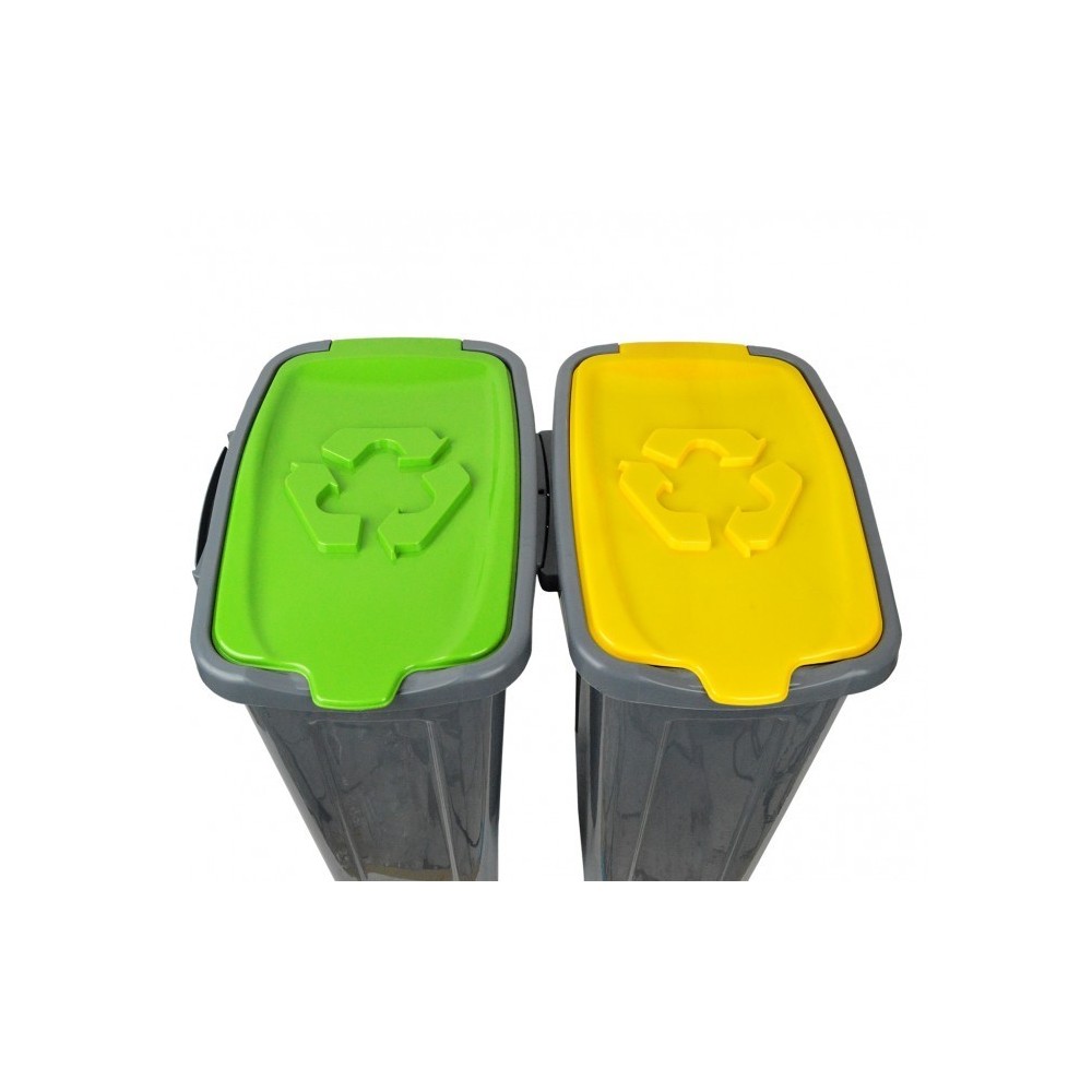 345146 Set de 3 poubelles pour le recyclage du papier-plastique-verre