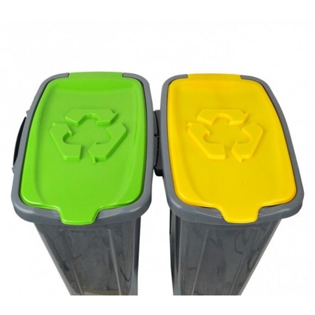 345146 Set de 3 poubelles pour le recyclage du papier-plastique-verre
