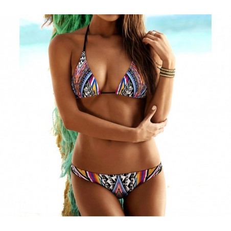 Bikini Modèle Anouk fantaisie ethnique avec rembourrage amovible - S