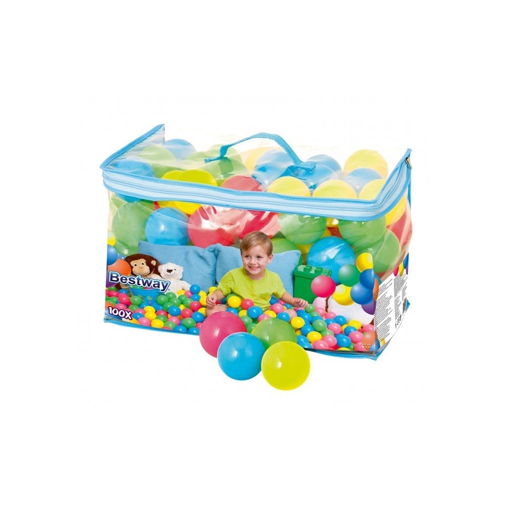 52027 Kit de 100 boules colorées en plastique pour gonflable Bestway
