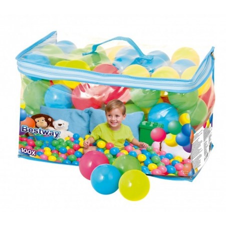 52027 Kit de 100 boules colorées en plastique pour gonflable Bestway