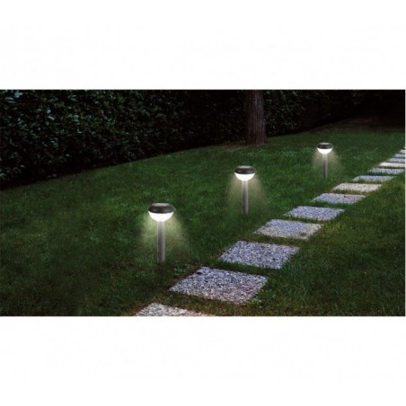 52783 Set de 4 lampes LED 25 cm à énergie solaire blanche froide 