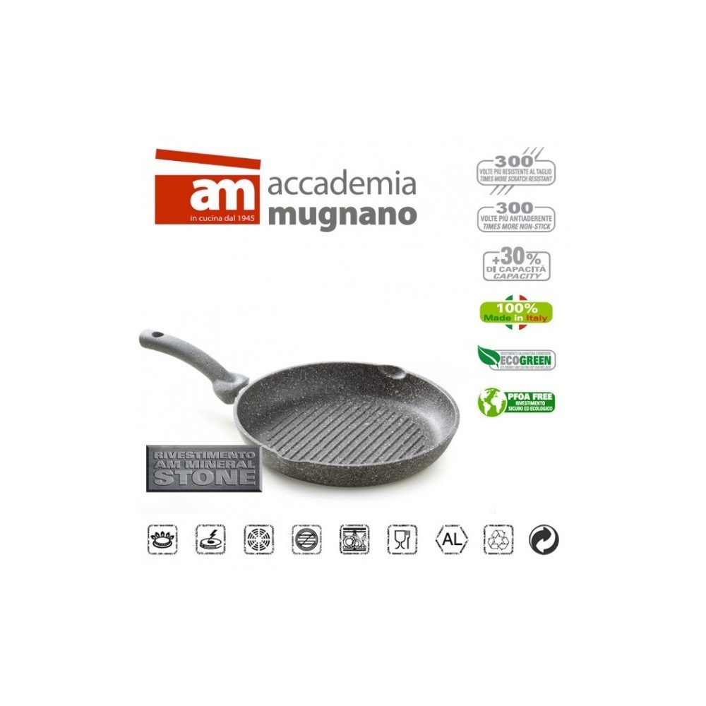 Poêle ronde antiadhésive en pierre 28 cm Academy Mugnano Ligne Cuore