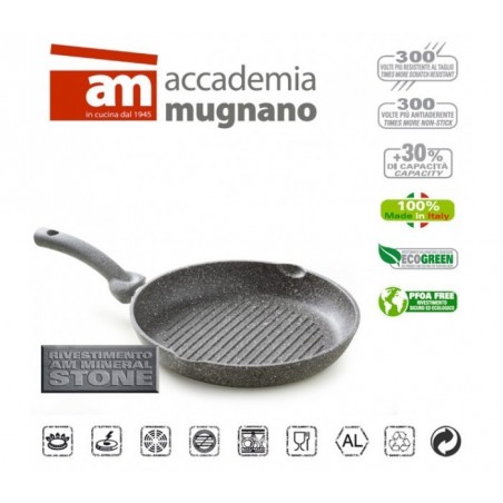 Poêle ronde antiadhésive en pierre 28 cm Academy Mugnano Ligne Cuore