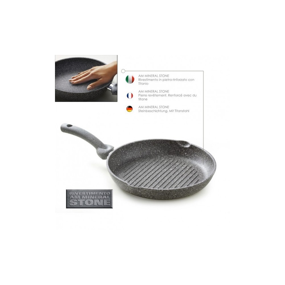 Poêle ronde antiadhésive en pierre 28 cm Academy Mugnano Ligne Cuore