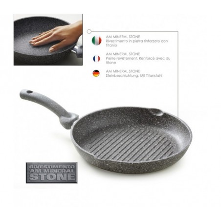 Poêle ronde antiadhésive en pierre 28 cm Academy Mugnano Ligne Cuore