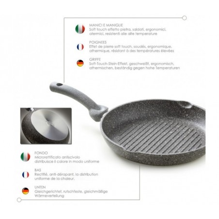 Poêle ronde antiadhésive en pierre 28 cm Academy Mugnano Ligne Cuore