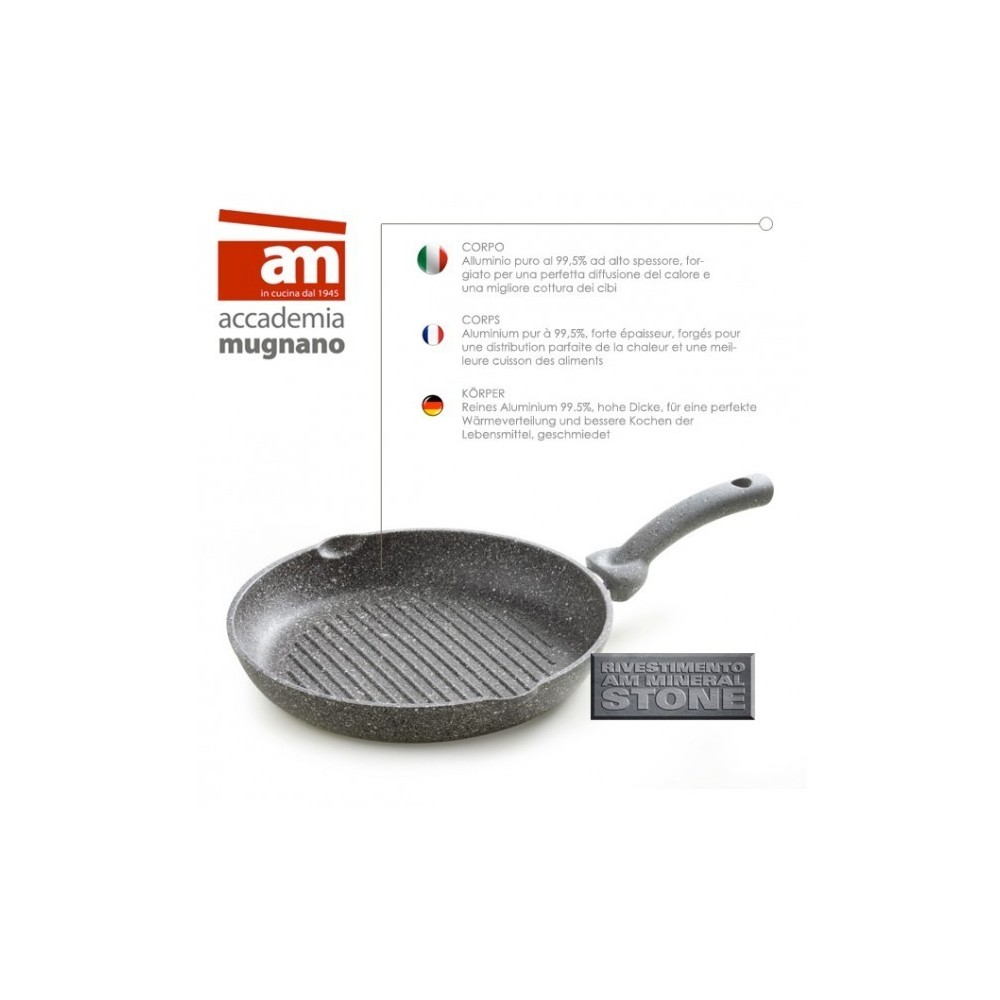 Poêle ronde antiadhésive en pierre 28 cm Academy Mugnano Ligne Cuore