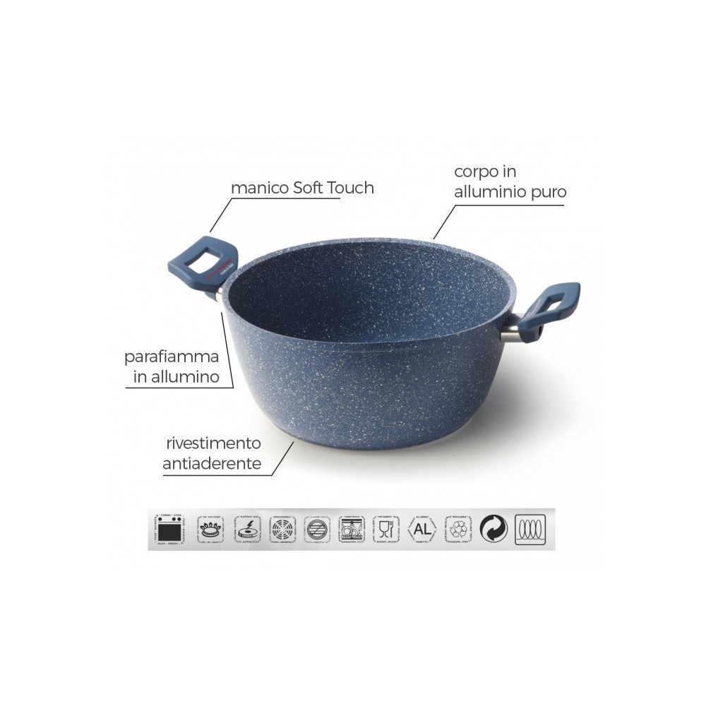 Casserole antiadhésive à deux poignées 20 cm Diamond Tech Accademia