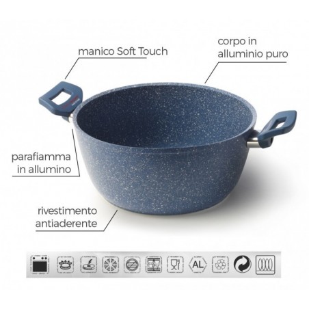 Casserole antiadhésive à deux poignées 20 cm Diamond Tech Accademia Casserole antiadhésive à deux poignées 20 cm Diamond Tech Accademia