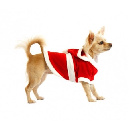 5775 Déguisement de PERE NOËL avec capuche pour chiens de petite/moyenne taille 5775 Déguisement de PERE NOËL avec capuche pour chiens de petite/moyenne taille