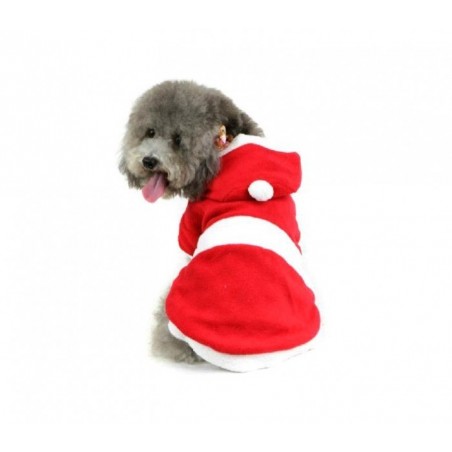 5775 Déguisement de PERE NOËL avec capuche pour chiens de petite/moyenne taille 5775 Déguisement de PERE NOËL avec capuche pour chiens de petite/moyenne taille