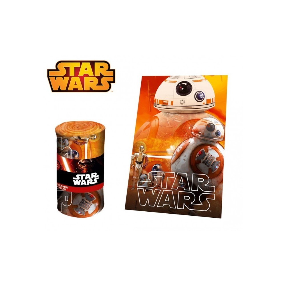 SWE70259 Couverture polaire douce et chaude DRONE BB-8 Star Wars 100 x 150 cm