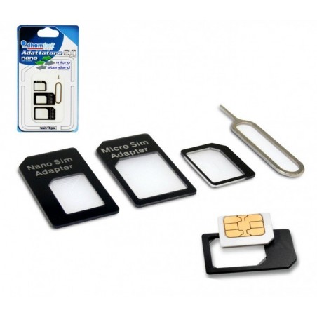 19711 kit adaptateur sim 4 pièces convenant à tous les téléphones et les tablett