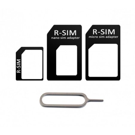 19711 kit adaptateur sim 4 pièces convenant à tous les téléphones et les tablett