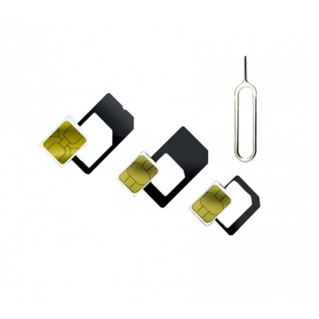 19711 kit adaptateur sim 4 pièces convenant à tous les téléphones et les tablett