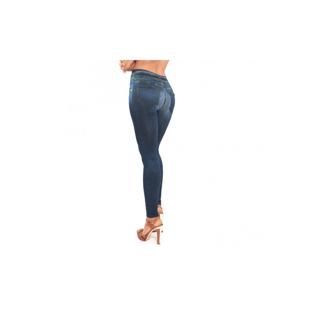 F327 Set de 3 leggings thermiques effet Denim avec doublure en peluche TU