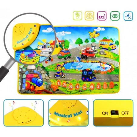 121776 Tapis Musical jeu interactif LA ROUTE JOYEUSE avec mélodies et sons
